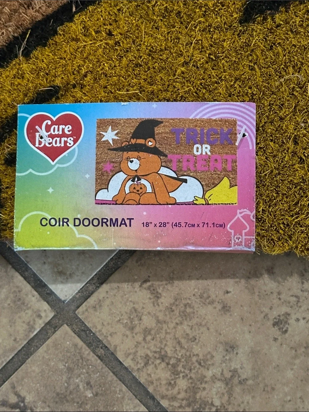 Care Bears Halloween Doormat in Brown Orange Purple